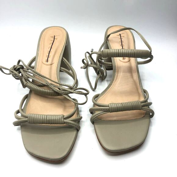 Free People X Vicenza Love Struck Square Toe Wrap Heels Olive US 11 - Picture 3 of 8
